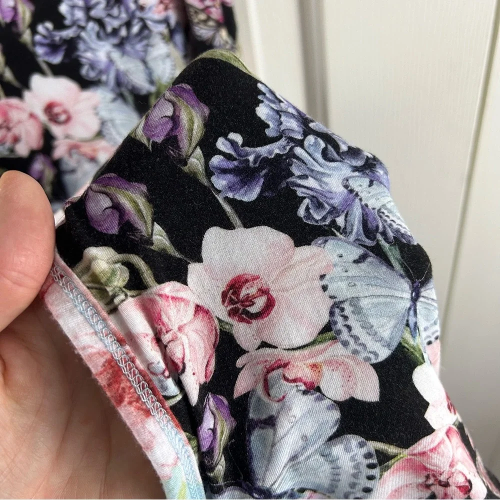 Posh Peanut Floral Baby Blanket Chelsea Kennedy Reversible Pink Blue Black